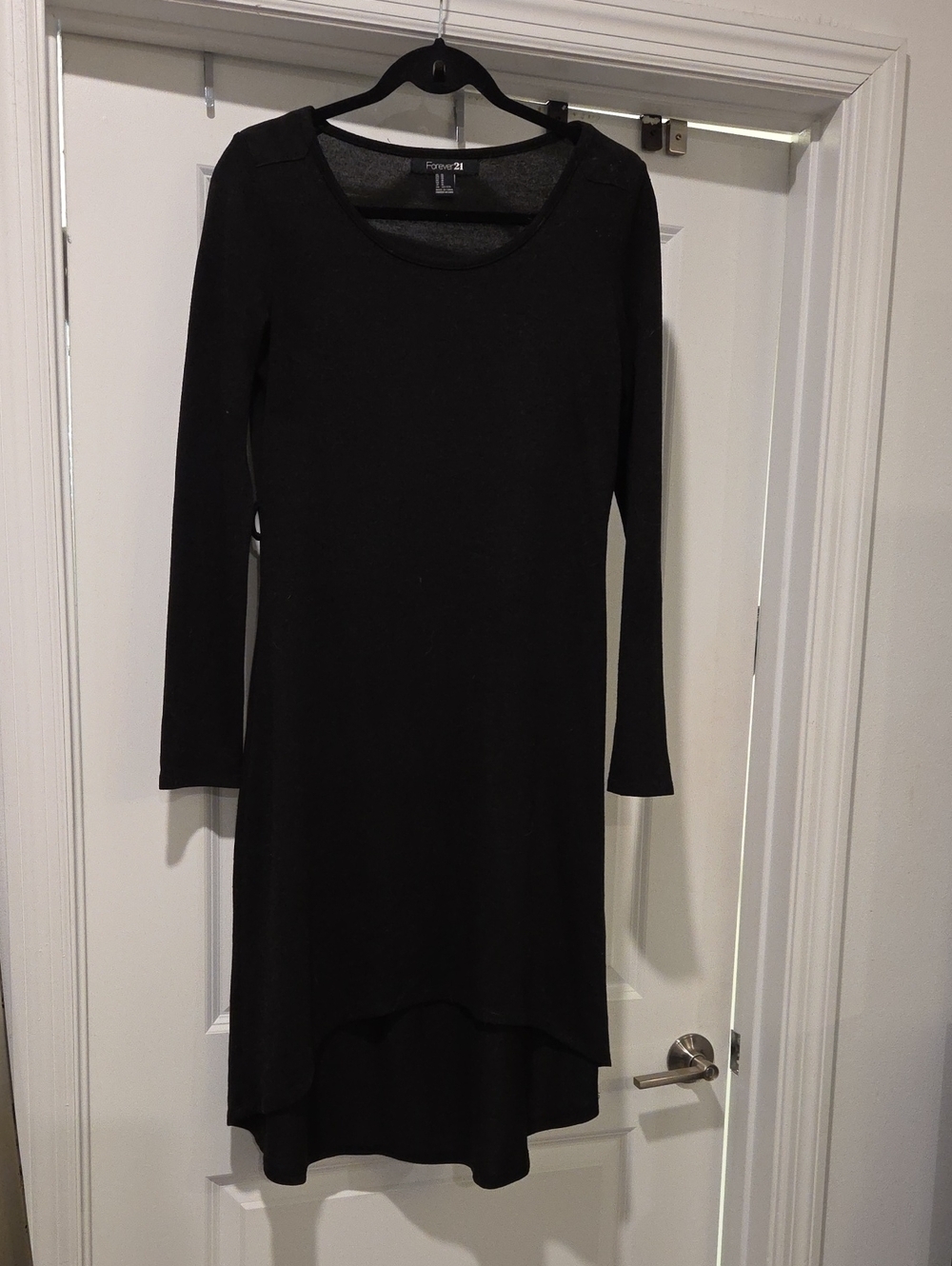 Forever 21 Black Long Sleeve High-Low Hem Dress Size M!